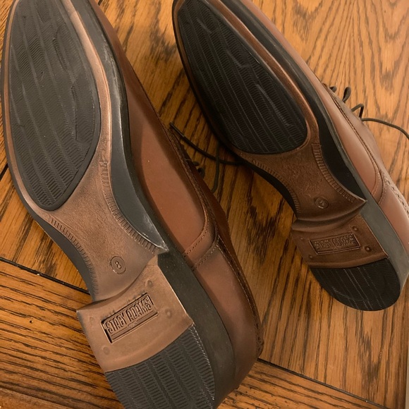 New Stacy Adams Irving Brown Leather Shoes Size 8 - Picture 5 of 5